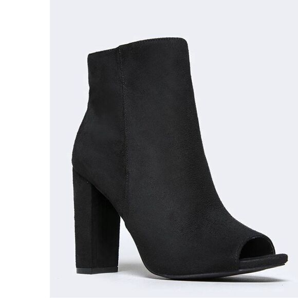 Fashion Nova Open toed Chunky heeled Ankle Boots Size 10 D21 - Picture 2 of 9